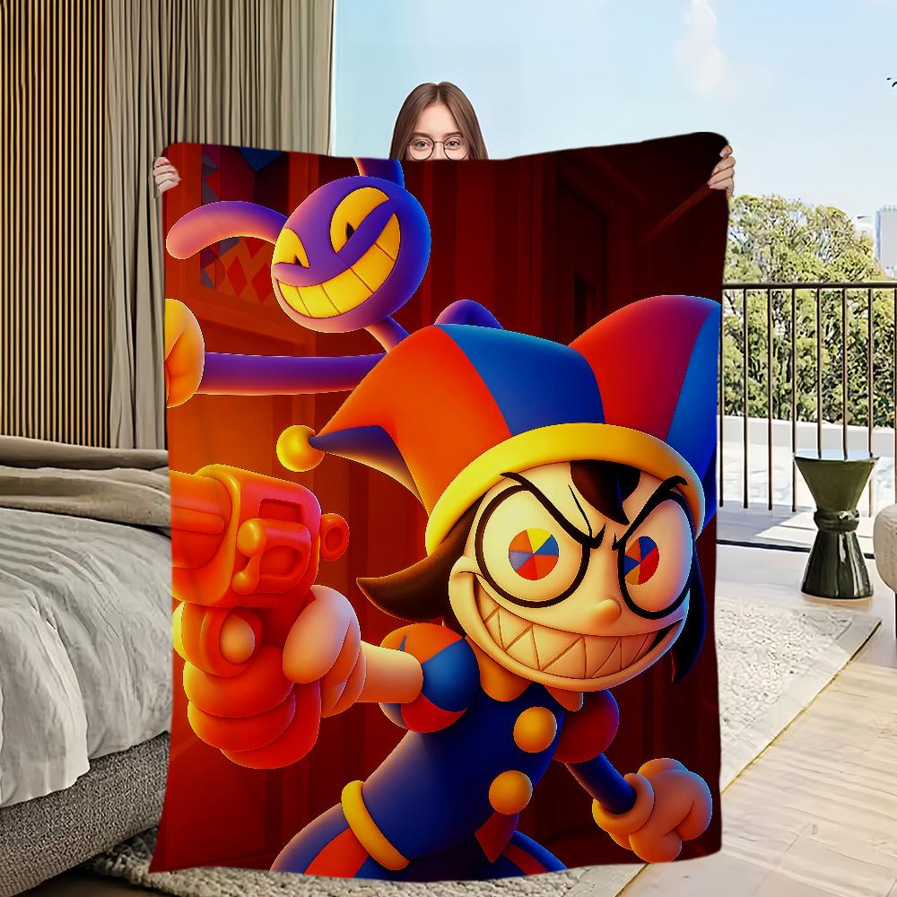 Funny Cartoon Fanart Cute D-Digital C-Circus Flannel Warm Soft Plush Blanket for Sofa Living Room Hogar Bedroom Travel Gift Home