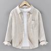 Spring and Summer Cotton and Linen Long-sleeved Shirt for Men Casual Loose Linen Men's Shirt Literary Hemp Material