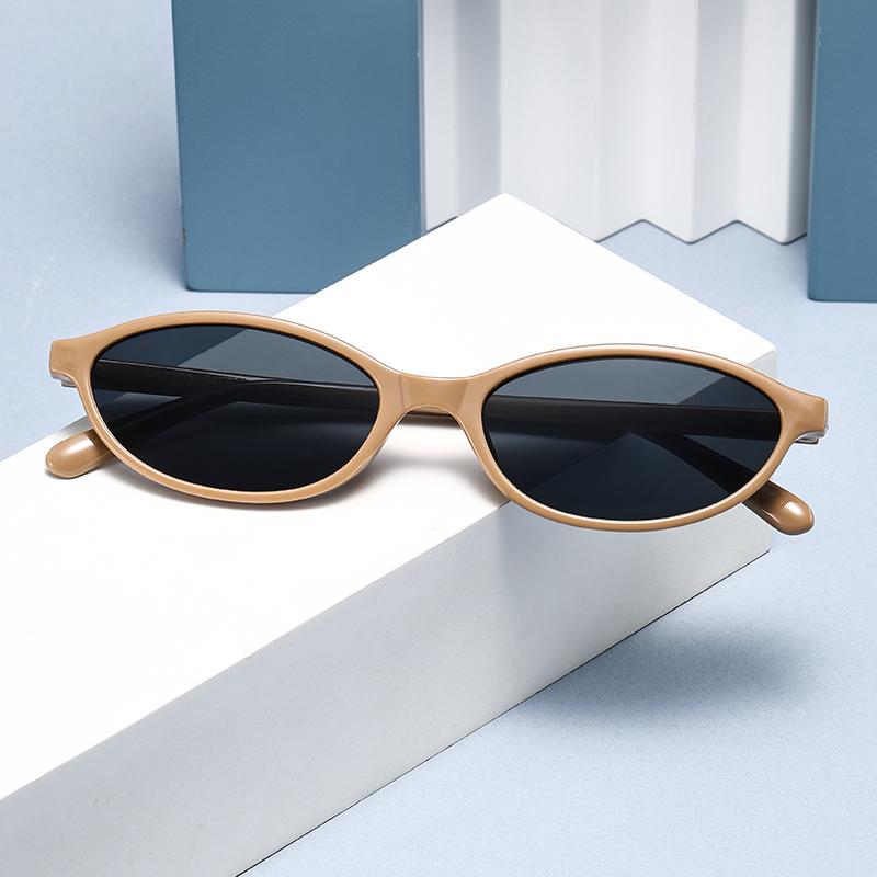 1/6pcs Small Frame Elliptical Sunglasses Women Simple Design Fashion Retro Unisex Glasses Set