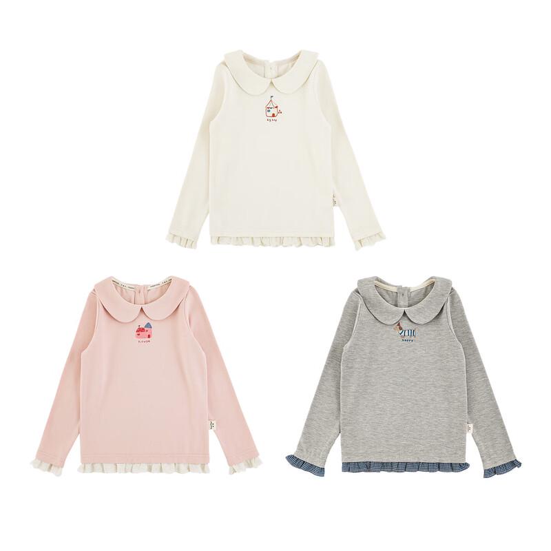 Youyou Girls' Peter Pan Collar Cartoon Print Long Sleeve Top