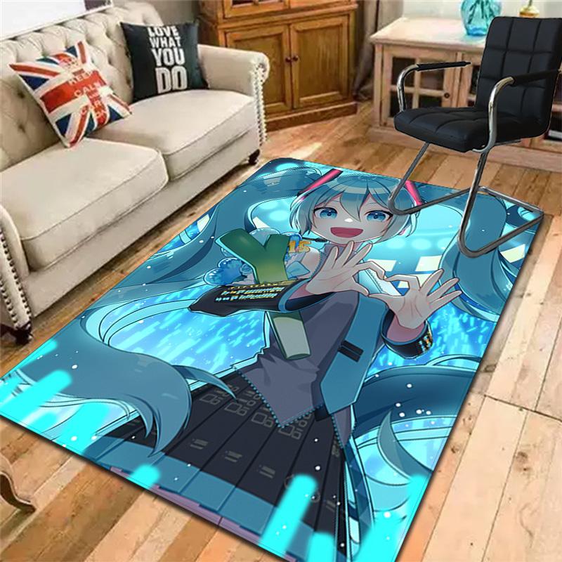 Hatsune Miku Rug Floor Mat for Living Room or Bedroom Soft and Comfortable Carpet a Gift for Birthday and Holiday.NFF0928391
