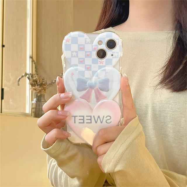 Ins Japan Cute 3d Love Heart Lens Protective Phone Case For Iphone 13 12 11 Pro Max Kawaii Cindy Color Shockproof Soft Cover