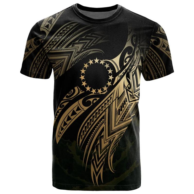 Cook Island 3D Print T Shirt For Men Clothes Round Neck Short Sleeves Casual Tops Polynesian Tshirt Streetwear Oversized T-shirt