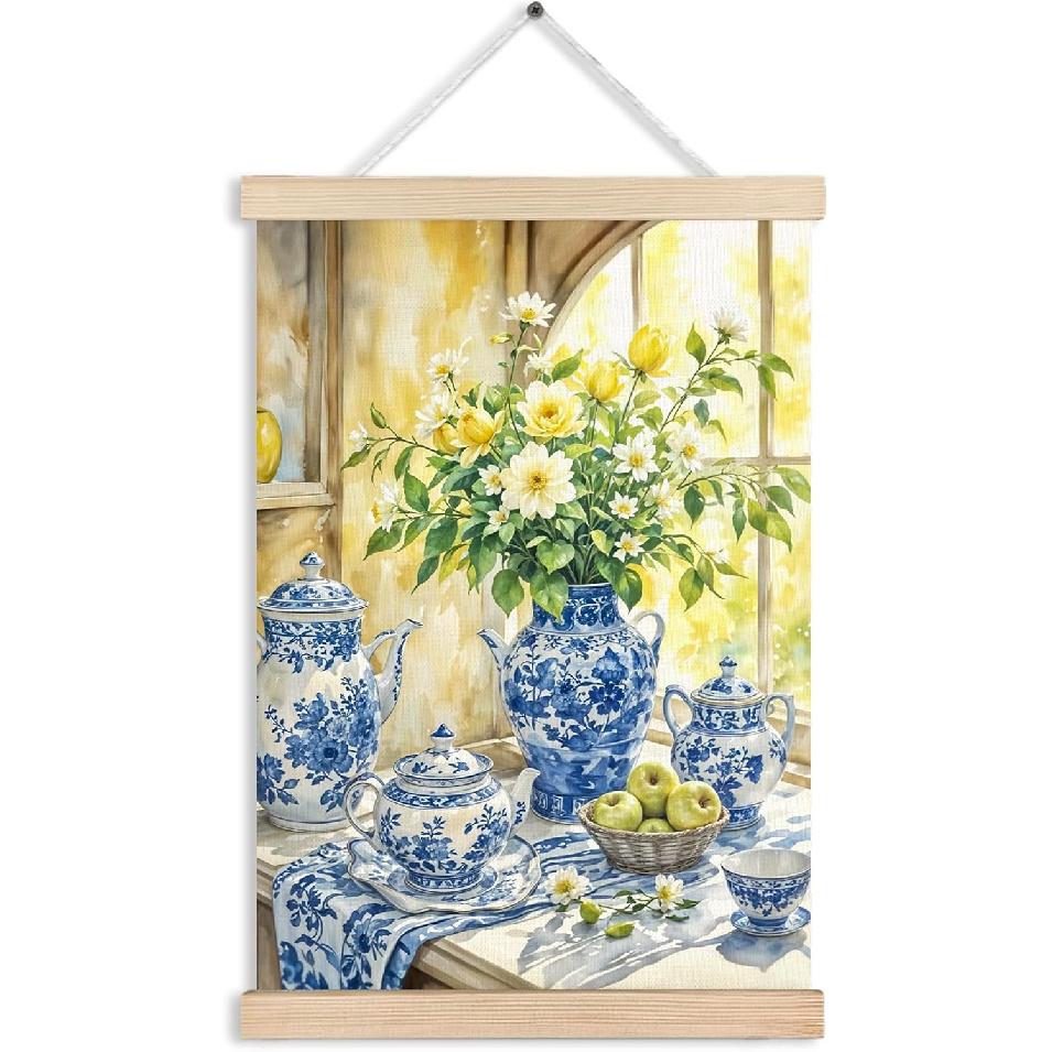 RYVJU Traditional Japanese Temple Wall Art Poster Hanger Frame, Japanese Room Decor, Asian Spiritual Nature Landscape Wall Decor Canvas Prints for