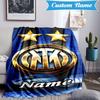 Coperta Personalizzata con Stemma Inter Milan Leggera Ideale per Letto Perfetta per Viaggi, Campeggio, Soggiorni, Divani, Regalo di Natale