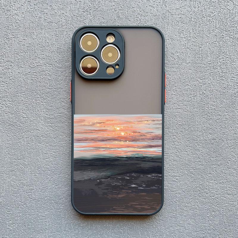 For iPhone 16 13 Pro Max Fashion Blue Sea Scenery Phone Case For iPhone 15 14 7 8 Plus XS X XR 16 13 12 11 14 15 Pro Max Cover
