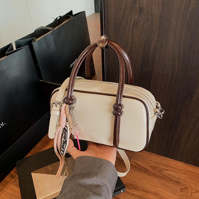 Fashionable and Simple Hand-held Bowling Bag, Color-matched Small Square Bag, Single-shoulder Crossbody Bag, Commuting Bag