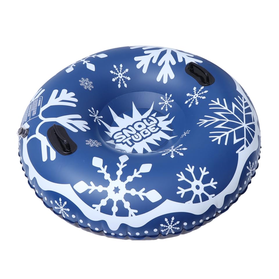 LEDMOMO Надувная ватрушка для снега, Прочный лыжный круг, Для игр на снегу, Санки, Надувной круг, Диаметр 120 см, Надувная трубка, Портативная ватрушка для снега, Лыжная доска-ватрушка, Зимний снег