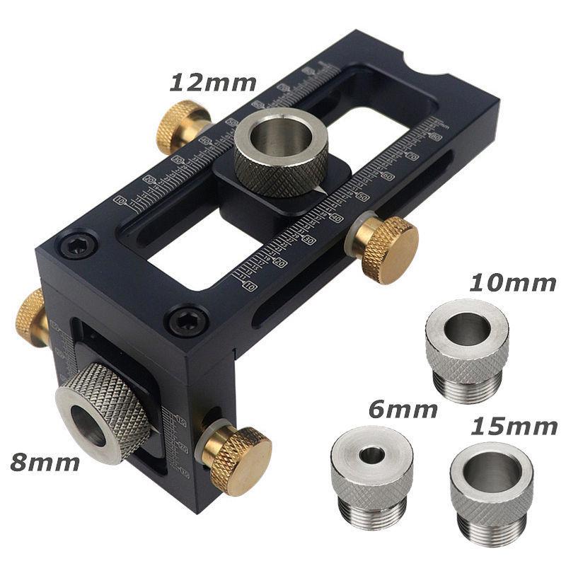 2-in-1 Furniture Hole Puncher: Baby Bed Positioning and Woodworking Tool with Phillips, Slotted, Flat Head Screw Punch.