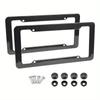2/1Set Universal Carbon Pattern Plastic License Plate Frame Bracket With Standard Mount Screw Kits Auto Plate Decor Parts License Plate Covers Frames
