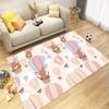 Cute Cartoon Pattern Area Rug with Animal and Sea Elements Floor Mat for Toddler Kids Playroom Home Decor