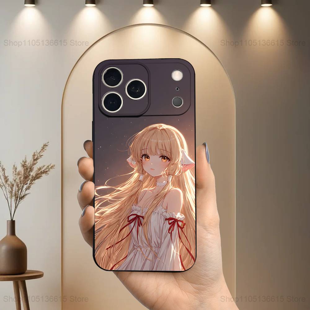 Cute C-Chobits Comics  Case For iPhone 17,16,15,14,13,12,11 Air,Plus,Pro Max,XS,X,XR,SE,Mini,8,7,Soft Silicone Black Cover