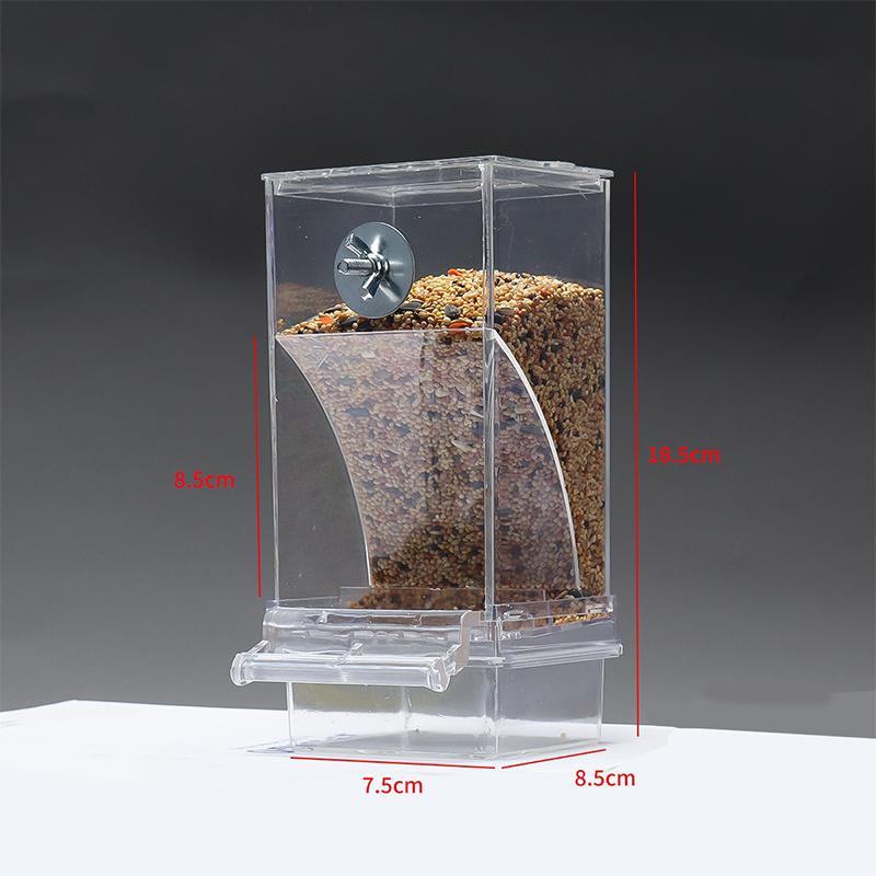 1PC Automatic Parrot Feeder Spill-Proof Splash-Proof Bird Food Box Feed Trough Dispenser Peony Design for Avian Feeding
