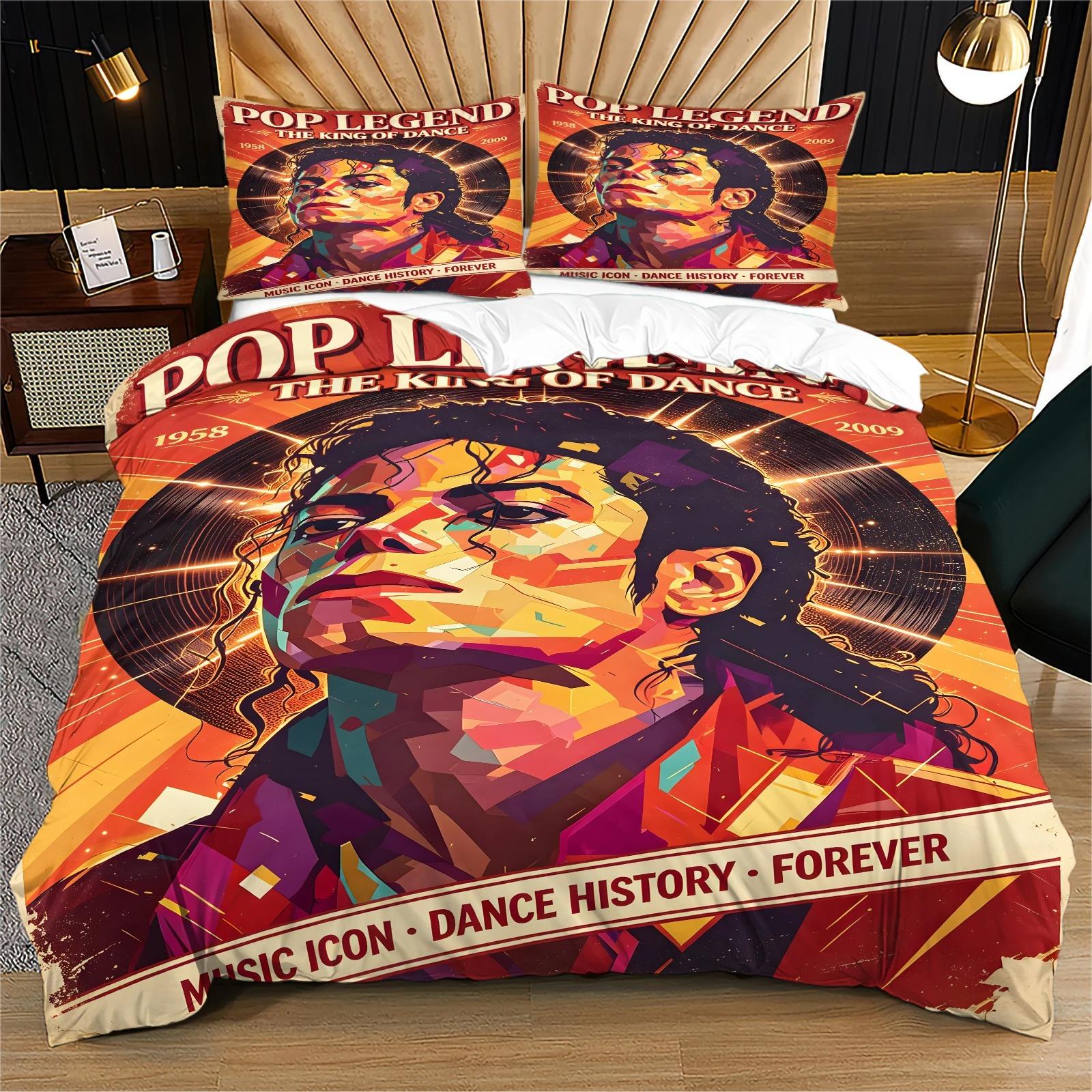 NOUVEAU Magnifique Icône Michael Jackson Ensemble de Literie Taille Jumeaux Reine Housse de Couette Taie d'Oreiller Adultes Garçon Fille Textile de Maison textile taille complète 100x135cm (2pcs)