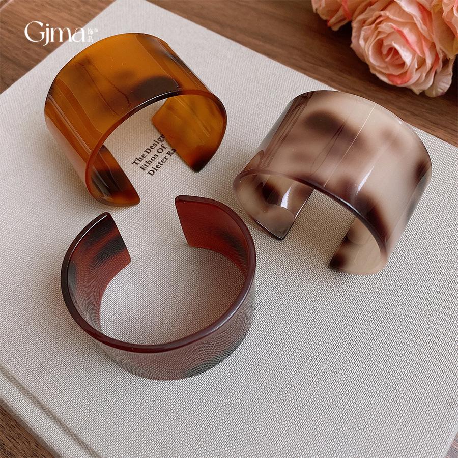 European and American Retro Acetic Acid Leopard Print Bracelet Bracelet Maillard Coffee Jewelry
