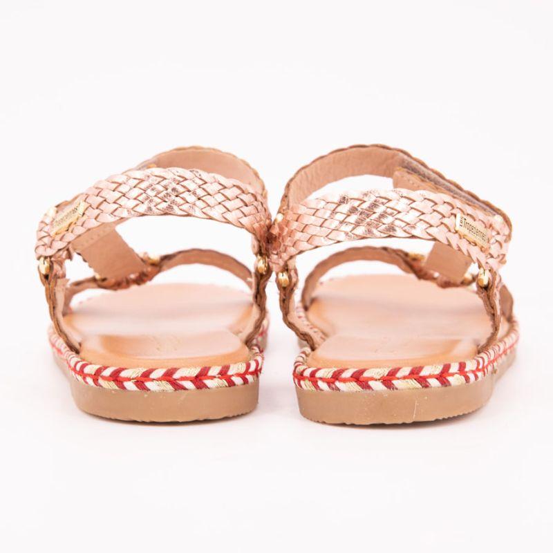 Sandales blister cuir tissé or rose Fille LES TROPEZIENNES PAR M.BELARBI