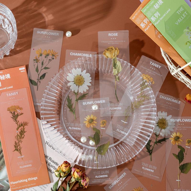 5Pcs PET Transparent Plant Leaf Bookmark Nature Botanical Leaves Book Marker for Reading Journal DIY Decor Supplies