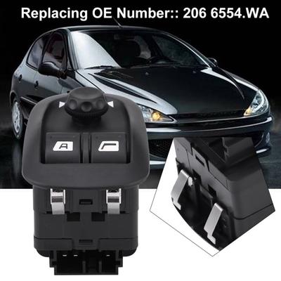 Electric Power Window Switch Master Button Control Glass Lift Switch Compatible For Peugeot 206 306