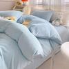 Einfarbiges Milchvelours Waffelfleece 4-teiliges Bettwäsche-Set