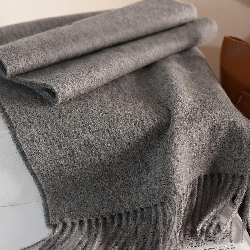 Winter Narrow Scarf 100% Wool Scarf Hot Selling Solid Color Scarf Men's and Women's Universal Warm and Cold Proof Scarf Poncho