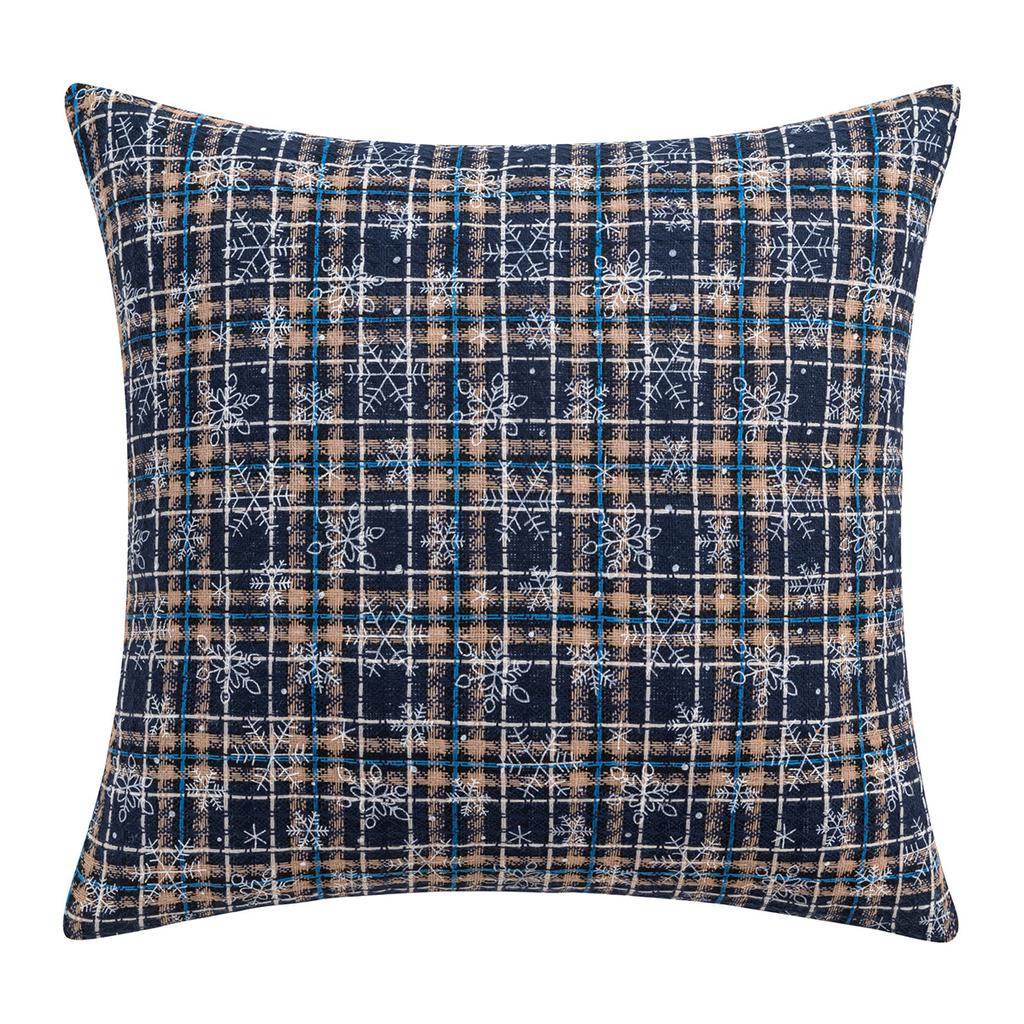 Set of 2 Merry Christmas Decorative Pillow Cover Snow Winter with Snowflakes Falling White Crystal Double Sided Throw Pillow Covers Sofa Cushion Cover