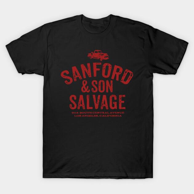 Asian Size Men Black Print T-shirt Sanford & Son No-Cut Print Cotton Tshirt S чёрный