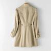 Trench Coat Donna Primavera Autunno   Coreano Monopetto Medio-Lungo Donna   Cappotto  Kaki Giacca a Vento