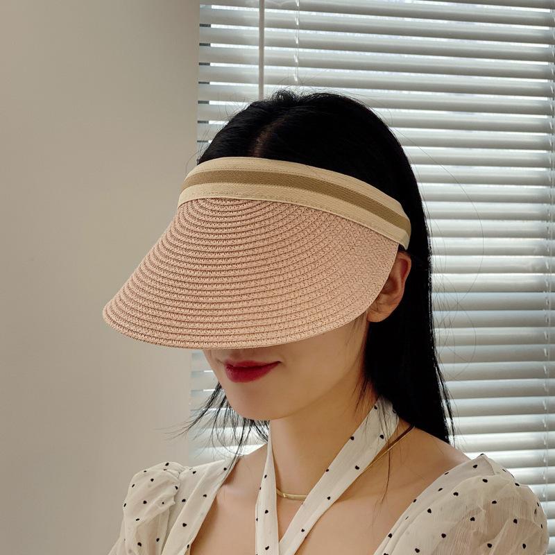 

Summer Sun Hat Women Empty Top Cap Summer Quick Dry Uv Protection Large Sun Hat Outdoor Visor Cap Casual Shade Straw Hat Beach 56-58cm