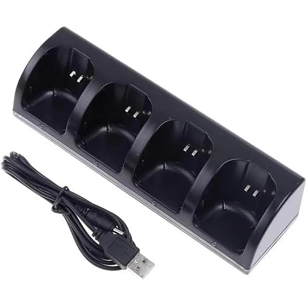 OSTENT Charger Dock Station with 4 Battery Packs for Nintendo Wii and WiiU Remote Controllers (Bl...