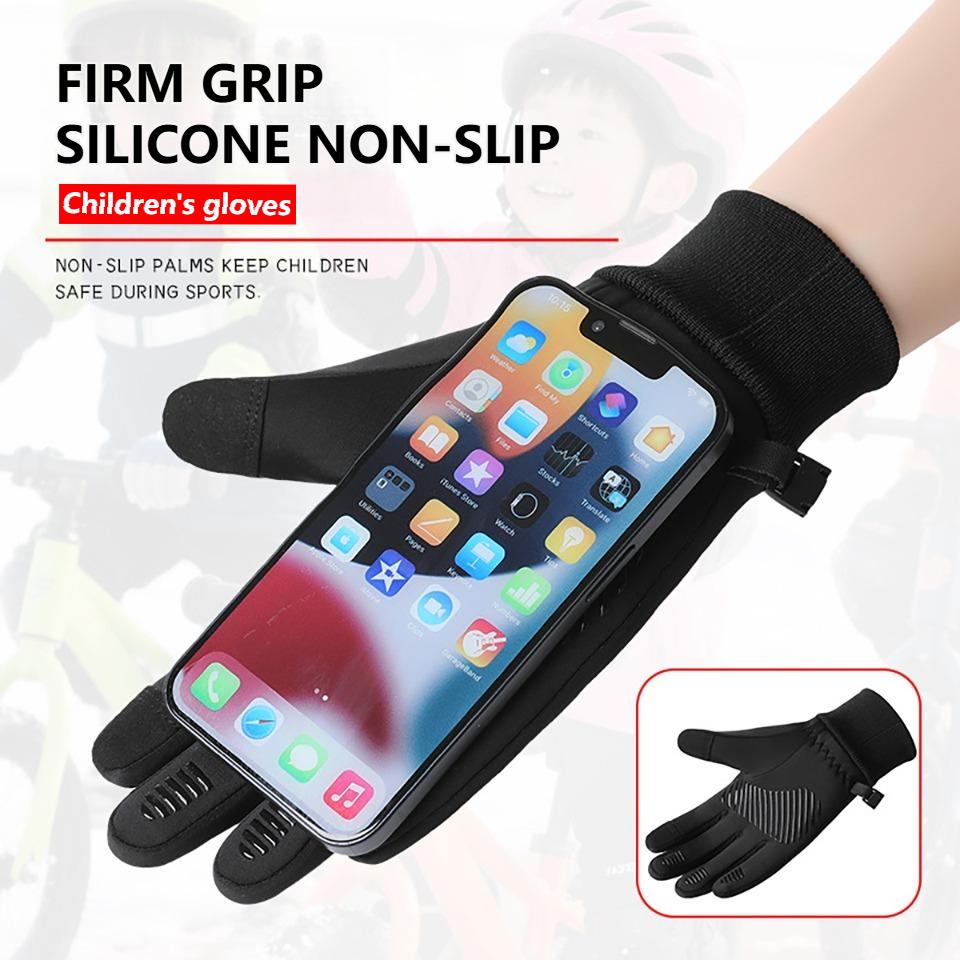 Getinfit Cycling Gloves Winter Boys Girls Cycling Running Sports Outdoor Soft Warm Anti-Slip Waterproof Snow Play Touch Screen