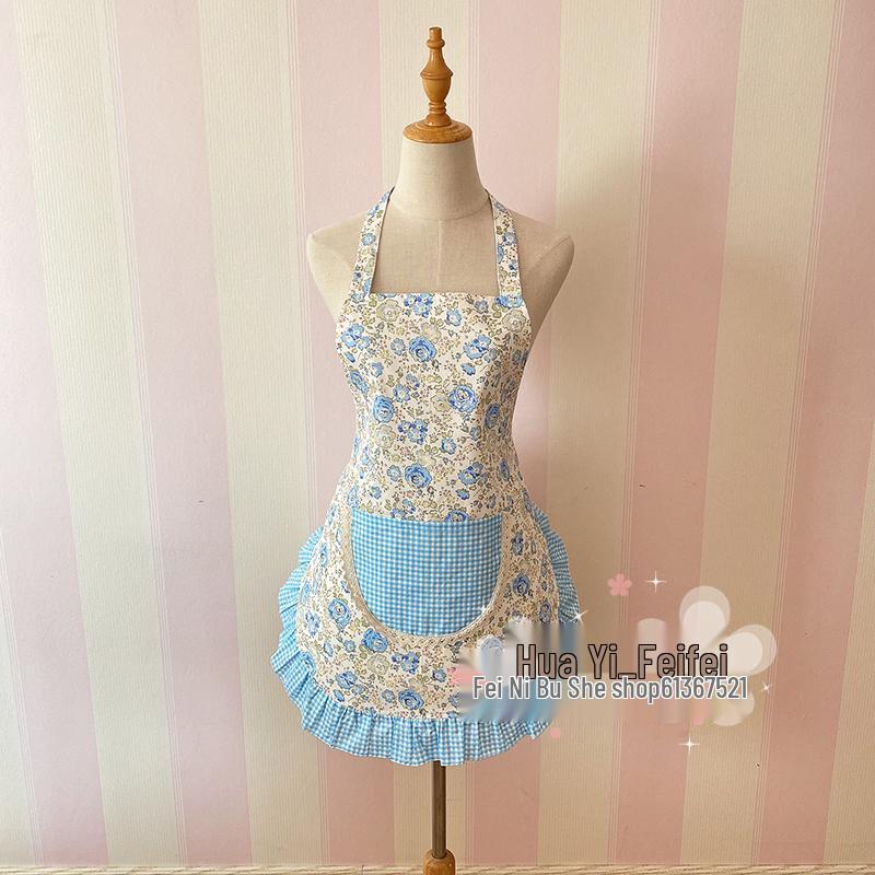 Korean Style Cotton Lace Apron - Cute, Sleeveless, Anti-Stain Kitchen Wear