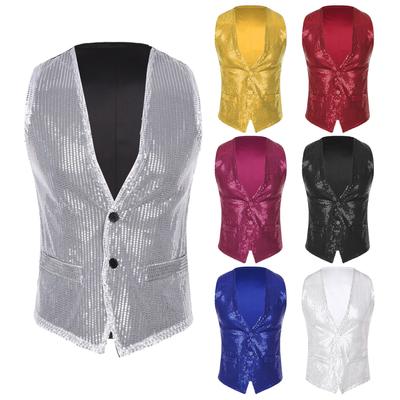 Womens Mens Shiny Sequin Shawl Tuxedo Suit Blazer Wedding Party Prom Glitter Suit Jacket DJ Club Stage Blazer Waistcoat