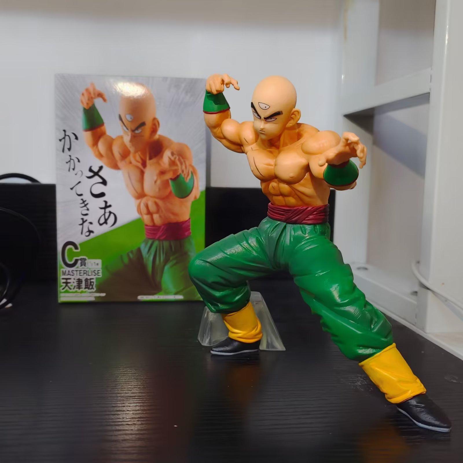 Dragon Ball Tien Shinhan Squatting Figure Anime Collectible Model Statue Toy Desktop Decor зелёный