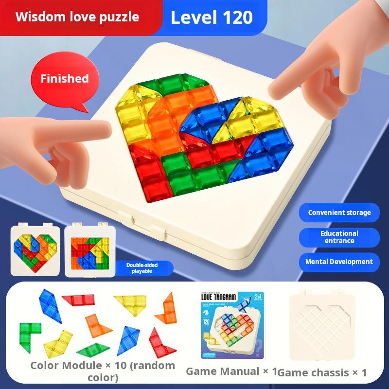 

Colorful Puzzle Blocks 120 Challenge Toy Modes Skill Building 3D Puzzle Educational Game Kids Gift Brain Teaser Game разноцветный