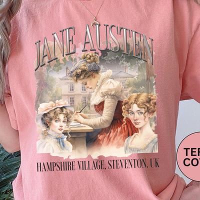 Jane Austen Hediyeleri, Gurur ve Önyargı Tişörtü, Kitap Severler İçin Hediyeler, Kitap Kurtları, Tarihi Romantik Sever, Doğum Günü, Noel Kitap Sever Hediye
