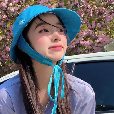 Japanese Show Face Small Strap Bucket Hats Women Summer Thin Breathable Sunshade Sun Protection Sweet Versatile Loli Basin Caps