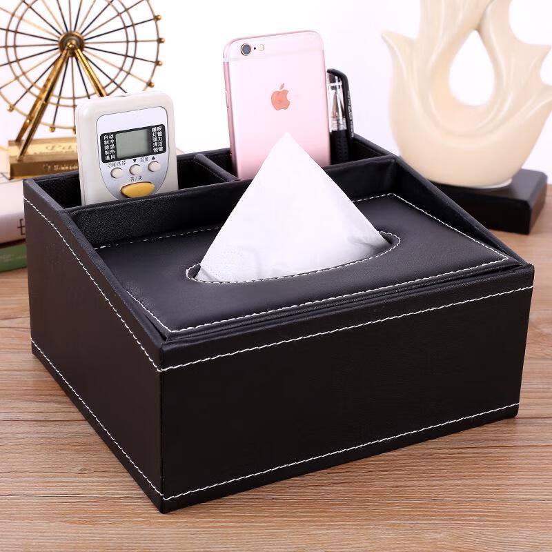 SEE KEAN Dual-Compartment Tissue Box Organizer