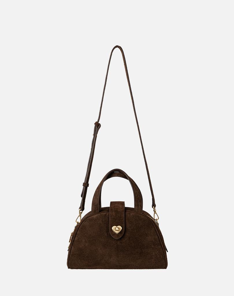 Kisyning Halfmoon Suede Mini Tote Bag (Brown)