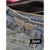 1 Pair Of Waist Shaper Wing Buckles With Detachable No-Nail No-Sew Buckle For Jeans - Detachable Waistband Reducer