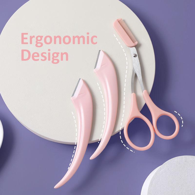 Professional Eyebrow Trimming Knife Face Razor For Women With Comb Brow Trimmer Scraper Accessories