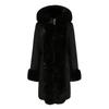 Winter new cotton-padded clothes women's removable fur collar medium and long long-sleeved pie overcome solid color hooded warm cotton clothes