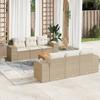 VidaXL Garden Lounge Set with Cushions 7 Pcs Beige Braided Resin 3225337