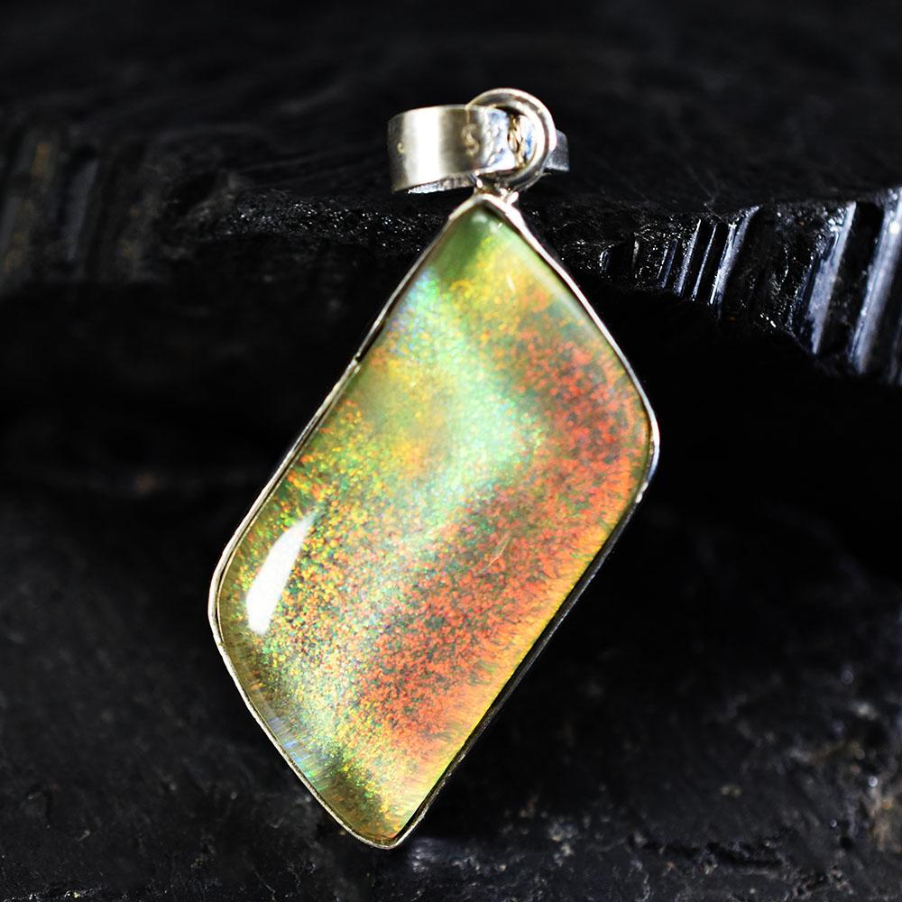 Natural Opal Pendant 32 ct Fancy 925 Sterling Silver October Birthstone for Gem Collections