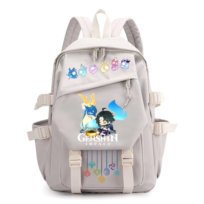 Mochila Escolar Estudante Viagem Caderno Presente para Crianças Bolsa Genshin Impact