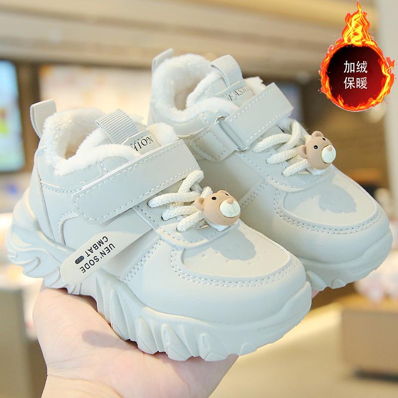Children's cotton shoes 2025 winter boys' sports shoes fleece thickened girls' dad shoes warm baby casual shoes