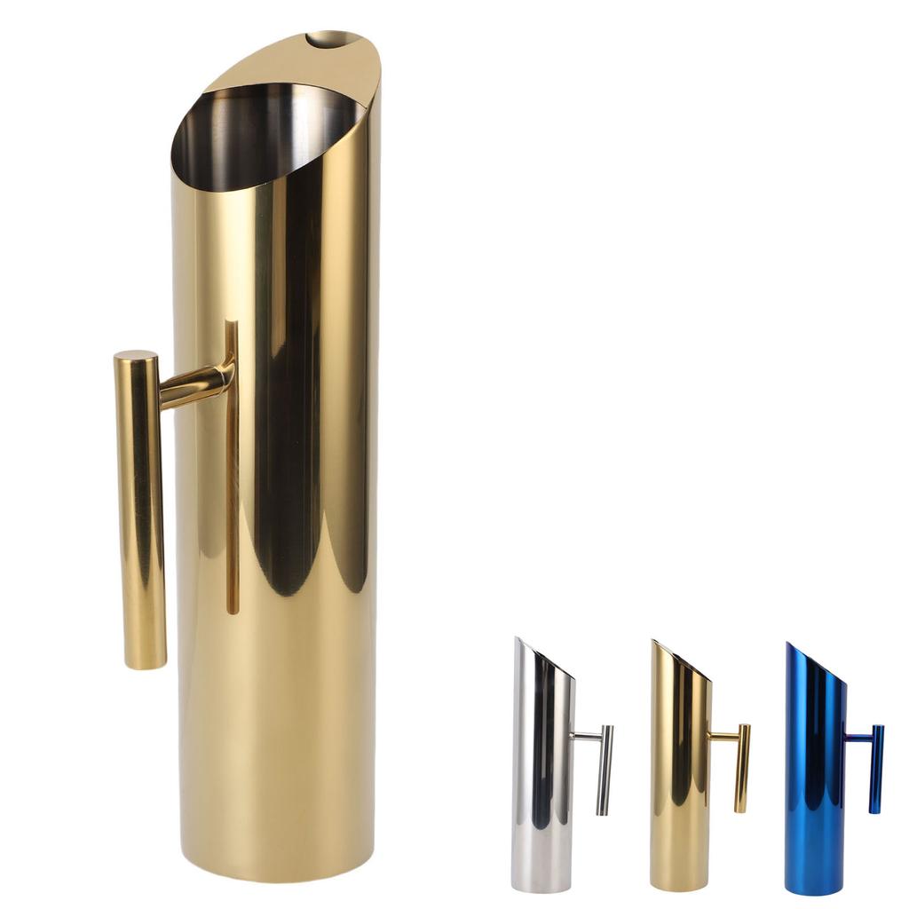 Stainless Steel Water Pitcher with Ice Guard 2L Drink Pitcher Beverage Container with Handle For Iced and Hot Tea Juice Coffee