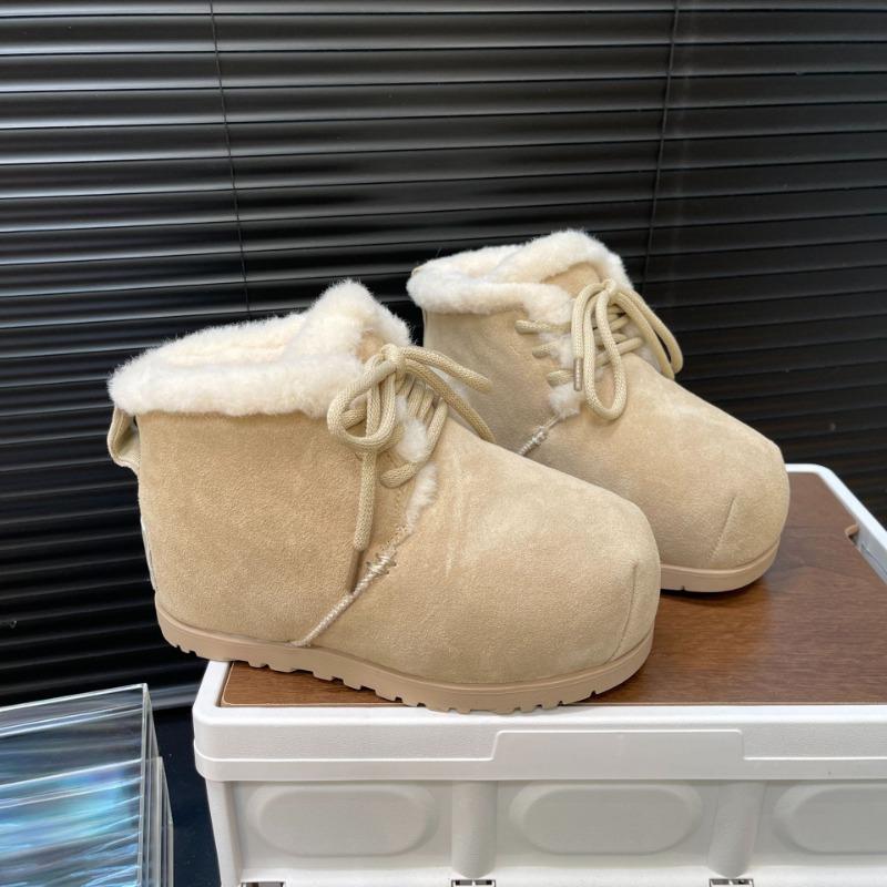 Botas de neve femininas novas de inverno couro fosco veludo quentes feias fofas sapatos pão plataforma elevatória moda botas curtas