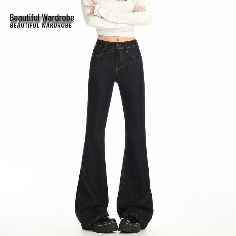 Beautiful Wardrobe Women's Slim-Fit Flared Stretch Jeans