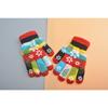 Mary Children's Gloves, Five-finger Baby Autumn and Winter Colored Snowflakes, Six-color Students and Children Double-layer Thickened Warm