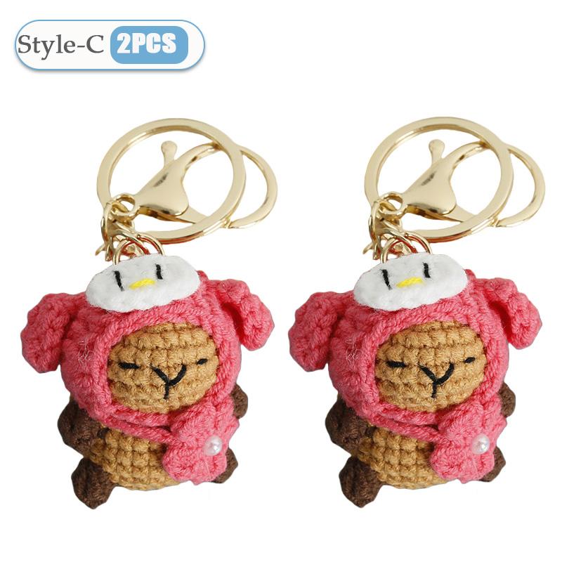 1-10PCS Capybara Crochet Doll Ornament Crochet Positive Energy Dolls Handmade Toy Desk Office Room Decoration Christmas Gifts
